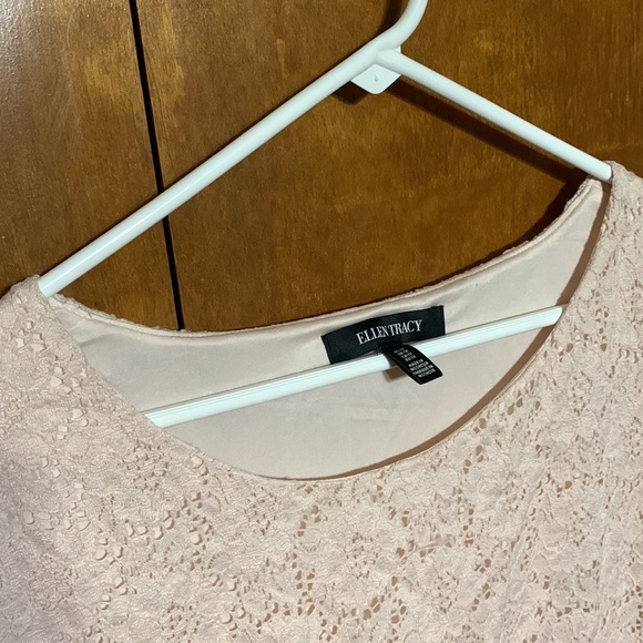 ELLEN TRACY - LIGHT PINK BEAUTIFUL LACE SHIRT (1X) - Picture 9 of 10